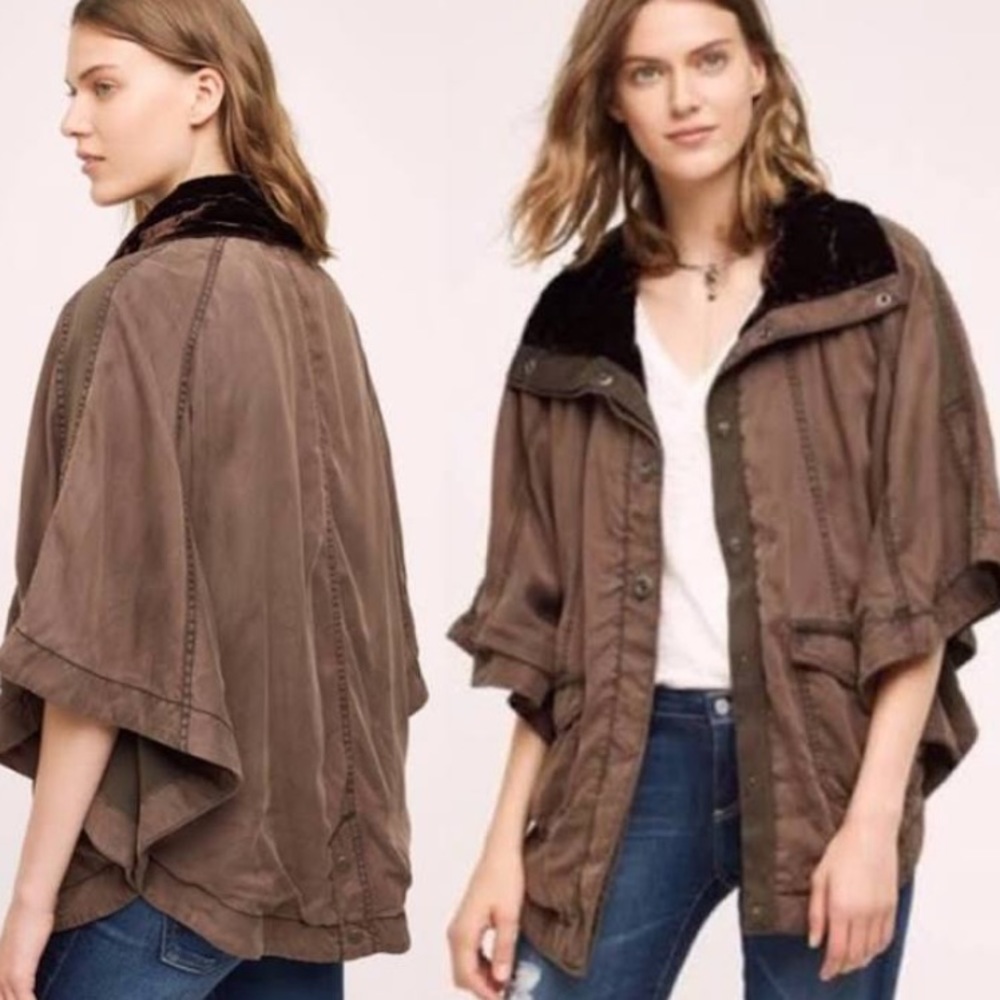 Anthro Hei Hei Todra brown cape jacket XS/S - Picture 1 of 8